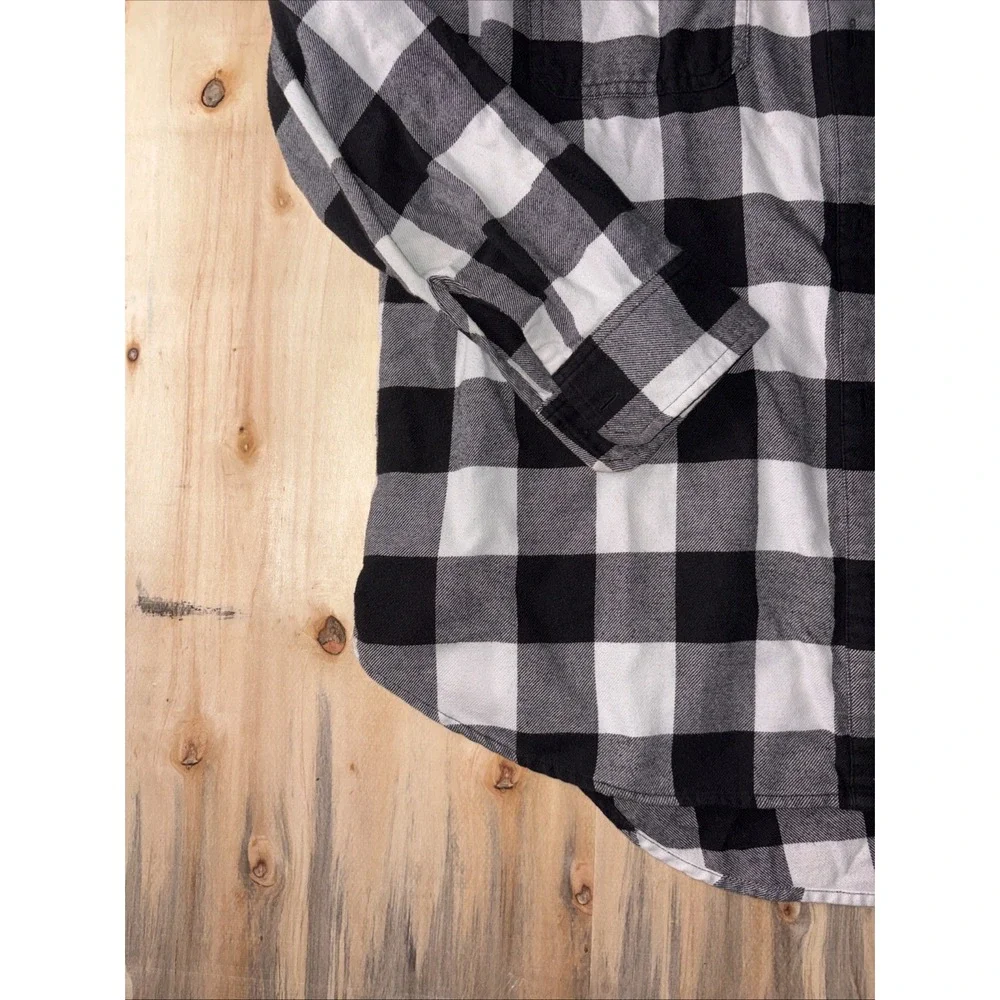 Levi's Black White Plaid Flannel Shirt Button Up Long Sleeve Mens 1X